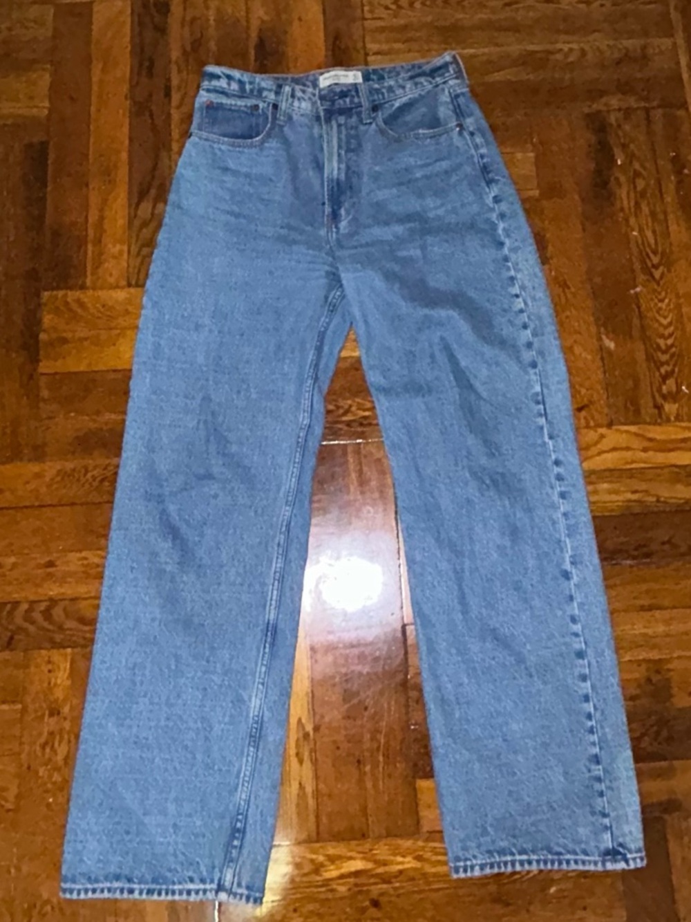 Abercrombie & Fitch Vintage-Inspired Light Blue Straight Jeans